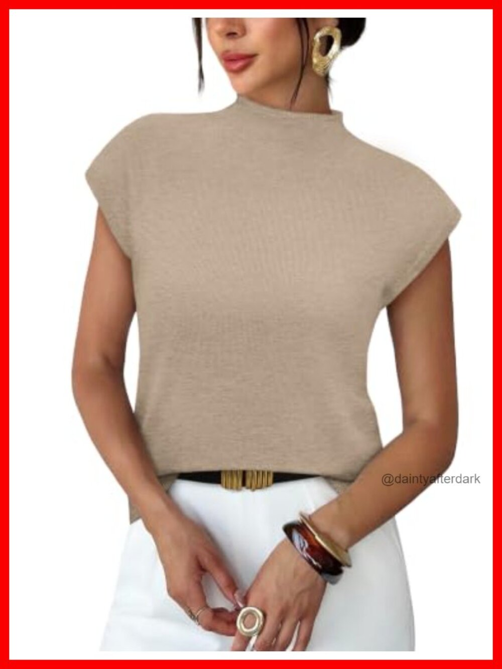 Womens Short Sleeve Sweater Mock Neck Lightweight Knit Pullover Top